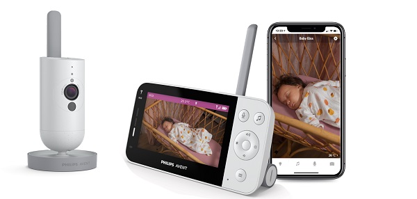 Le babyphone Avent Connect et un smartphone