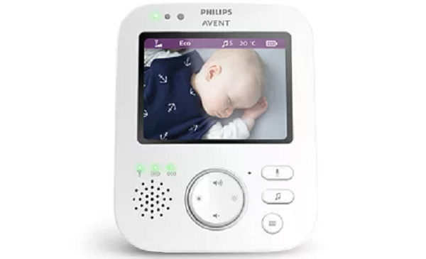 Le récepteur de Baby Monitor Video allumé